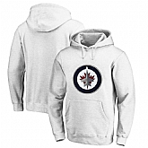 Men's Customized Winnipeg Jets White All Stitched Pullover Hoodie